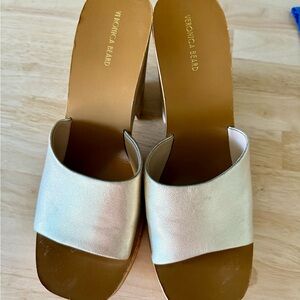 Veronica Beard Women's Gold Paulita Slide Sandals